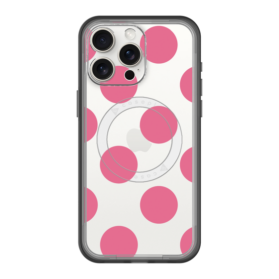 スリムプロテクションプレミアムケース with MagSafe［ シンプルドット - Pink ］