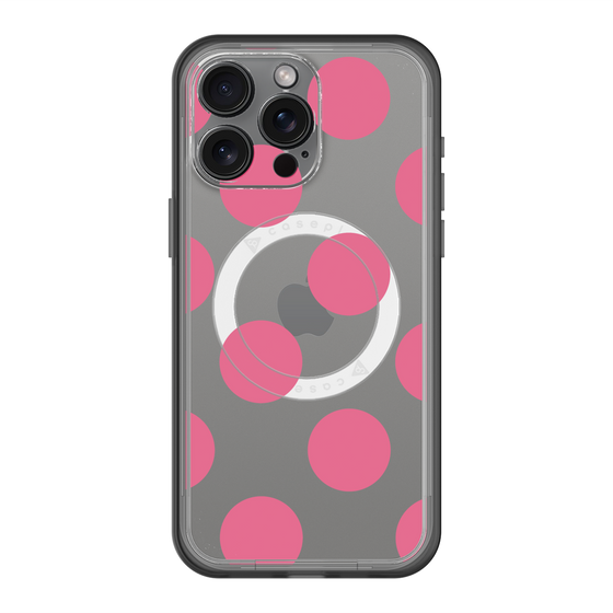 スリムプロテクションプレミアムケース with MagSafe［ シンプルドット - Pink ］