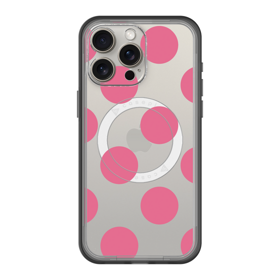 スリムプロテクションプレミアムケース with MagSafe［ シンプルドット - Pink ］