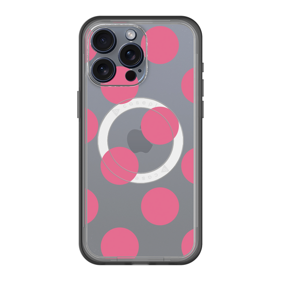 スリムプロテクションプレミアムケース with MagSafe［ シンプルドット - Pink ］
