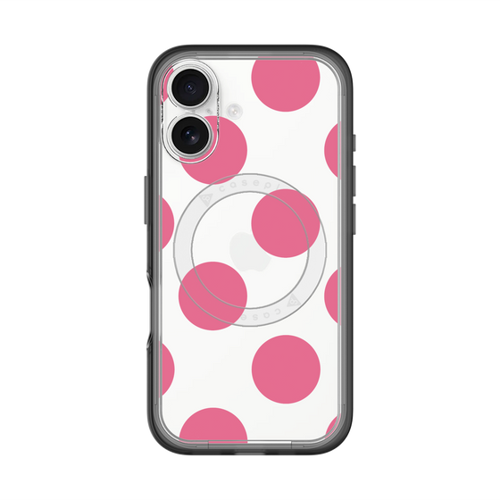 スリムプロテクションプレミアムケース with MagSafe［ シンプルドット - Pink ］