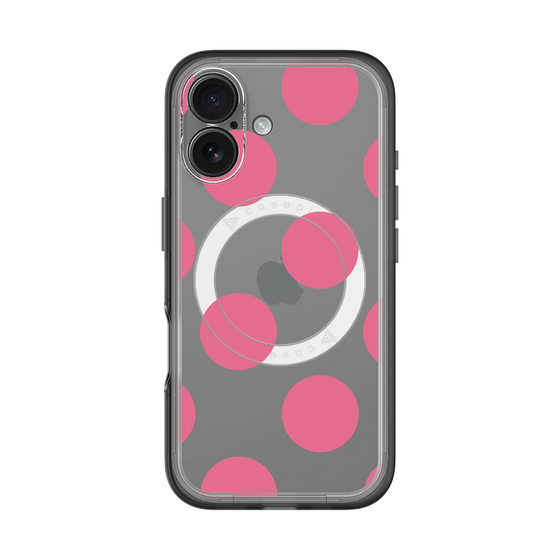 スリムプロテクションプレミアムケース with MagSafe［ シンプルドット - Pink ］