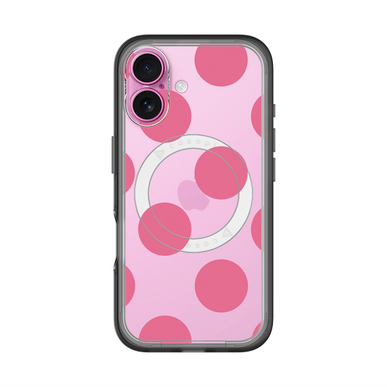 スリムプロテクションプレミアムケース with MagSafe［ シンプルドット - Pink ］