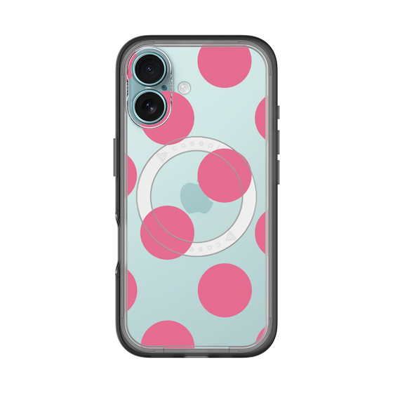 スリムプロテクションプレミアムケース with MagSafe［ シンプルドット - Pink ］