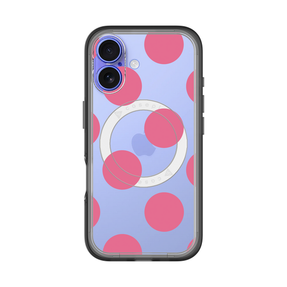 スリムプロテクションプレミアムケース with MagSafe［ シンプルドット - Pink ］