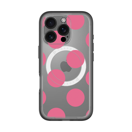 スリムプロテクションプレミアムケース with MagSafe［ シンプルドット - Pink ］