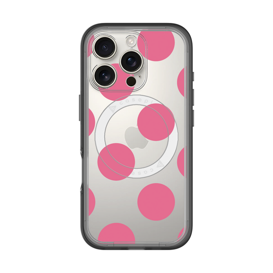 スリムプロテクションプレミアムケース with MagSafe［ シンプルドット - Pink ］