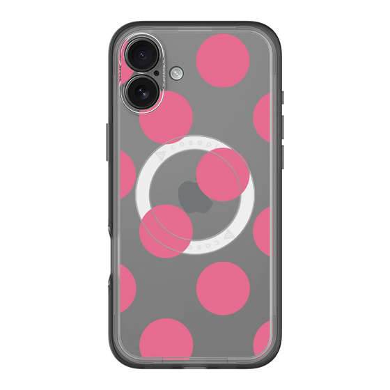 スリムプロテクションプレミアムケース with MagSafe［ シンプルドット - Pink ］