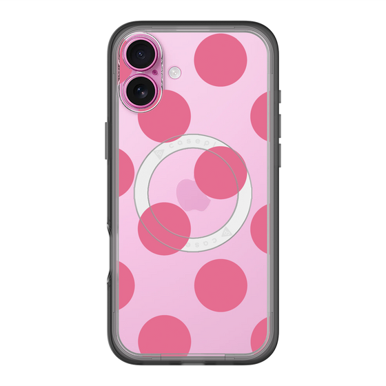 スリムプロテクションプレミアムケース with MagSafe［ シンプルドット - Pink ］