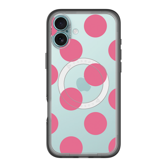スリムプロテクションプレミアムケース with MagSafe［ シンプルドット - Pink ］