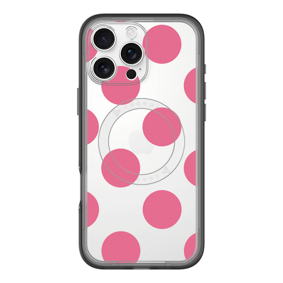 スリムプロテクションプレミアムケース with MagSafe［ シンプルドット - Pink ］