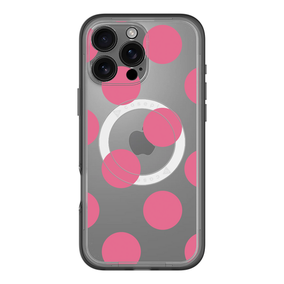 スリムプロテクションプレミアムケース with MagSafe［ シンプルドット - Pink ］