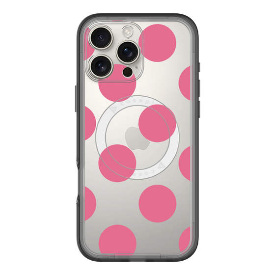 スリムプロテクションプレミアムケース with MagSafe［ シンプルドット - Pink ］