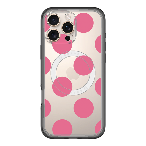 スリムプロテクションプレミアムケース with MagSafe［ シンプルドット - Pink ］