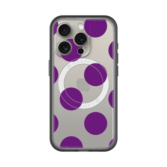 スリムプロテクションプレミアムケース with MagSafe［ シンプルドット - Purple ］