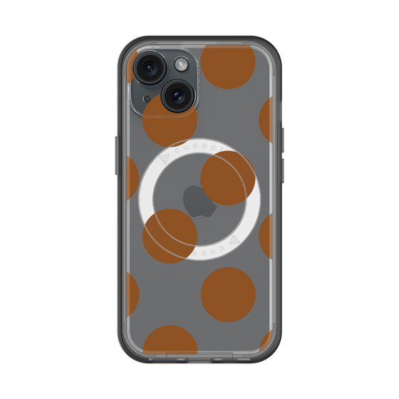 スリムプロテクションプレミアムケース with MagSafe［ シンプルドット - Brown ］