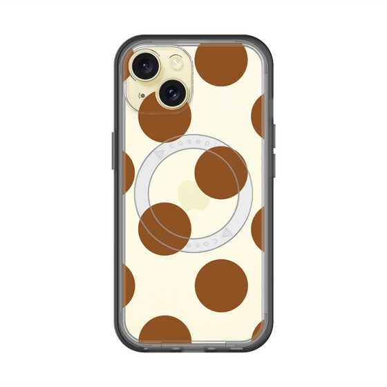 スリムプロテクションプレミアムケース with MagSafe［ シンプルドット - Brown ］
