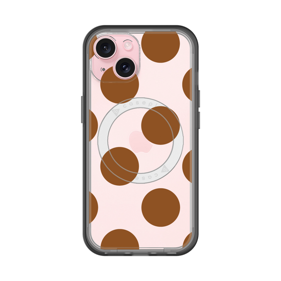 スリムプロテクションプレミアムケース with MagSafe［ シンプルドット - Brown ］