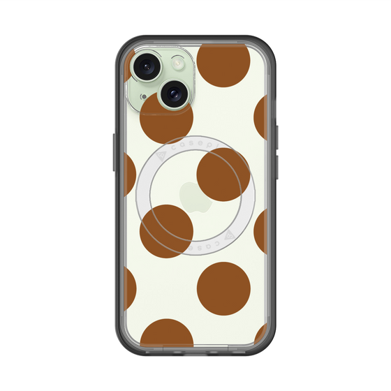 スリムプロテクションプレミアムケース with MagSafe［ シンプルドット - Brown ］
