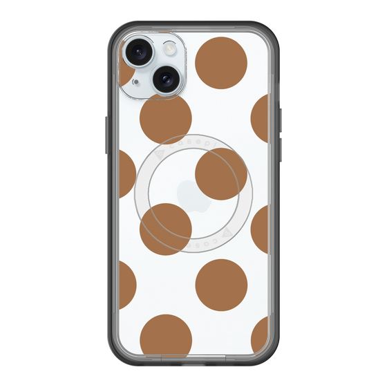 スリムプロテクションプレミアムケース with MagSafe［ シンプルドット - Brown ］