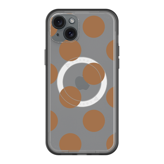 スリムプロテクションプレミアムケース with MagSafe［ シンプルドット - Brown ］