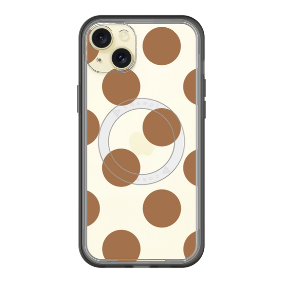 スリムプロテクションプレミアムケース with MagSafe［ シンプルドット - Brown ］