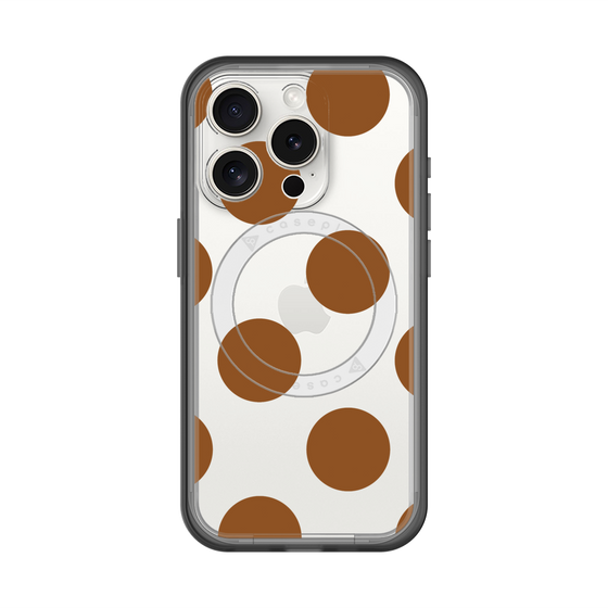 スリムプロテクションプレミアムケース with MagSafe［ シンプルドット - Brown ］