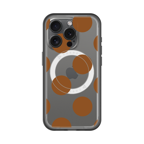 スリムプロテクションプレミアムケース with MagSafe［ シンプルドット - Brown ］