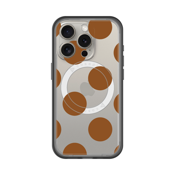スリムプロテクションプレミアムケース with MagSafe［ シンプルドット - Brown ］