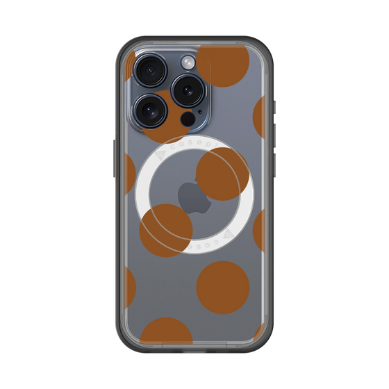 スリムプロテクションプレミアムケース with MagSafe［ シンプルドット - Brown ］