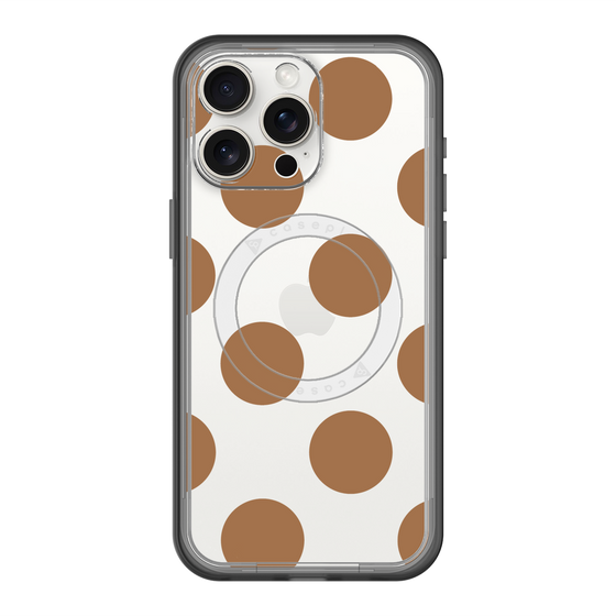 スリムプロテクションプレミアムケース with MagSafe［ シンプルドット - Brown ］