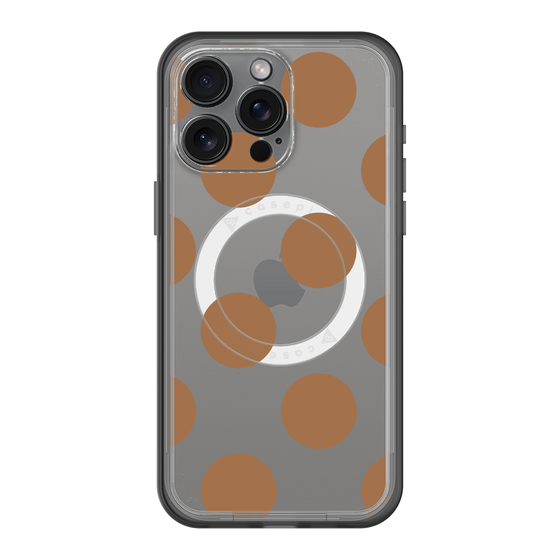 スリムプロテクションプレミアムケース with MagSafe［ シンプルドット - Brown ］