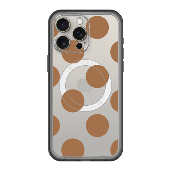 スリムプロテクションプレミアムケース with MagSafe［ シンプルドット - Brown ］