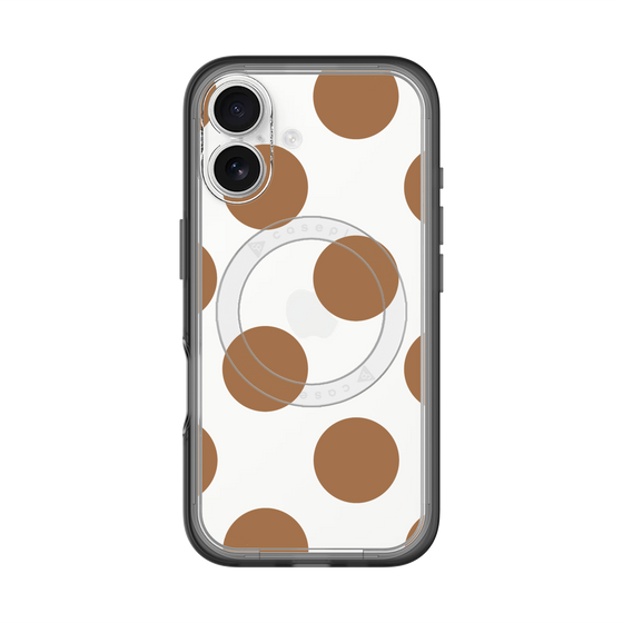 スリムプロテクションプレミアムケース with MagSafe［ シンプルドット - Brown ］