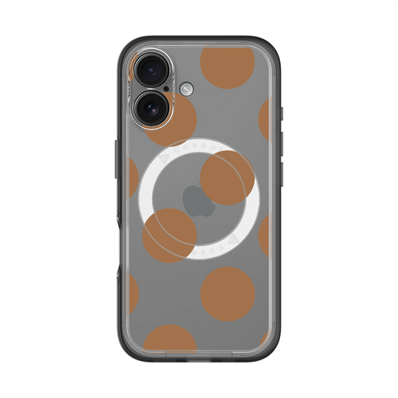 スリムプロテクションプレミアムケース with MagSafe［ シンプルドット - Brown ］