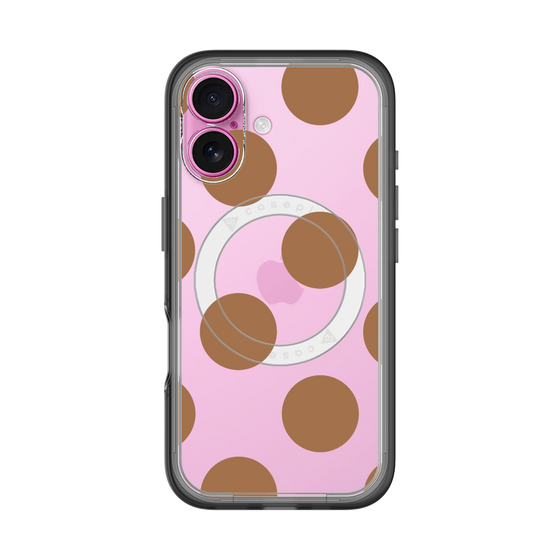 スリムプロテクションプレミアムケース with MagSafe［ シンプルドット - Brown ］