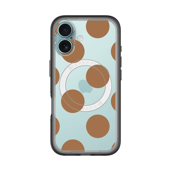 スリムプロテクションプレミアムケース with MagSafe［ シンプルドット - Brown ］