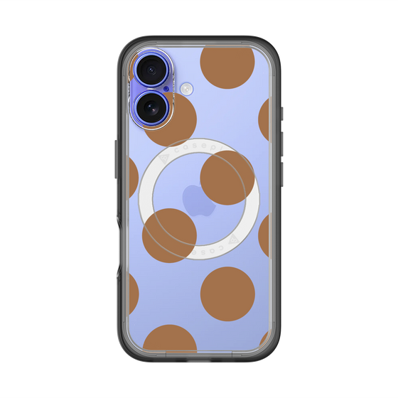 スリムプロテクションプレミアムケース with MagSafe［ シンプルドット - Brown ］