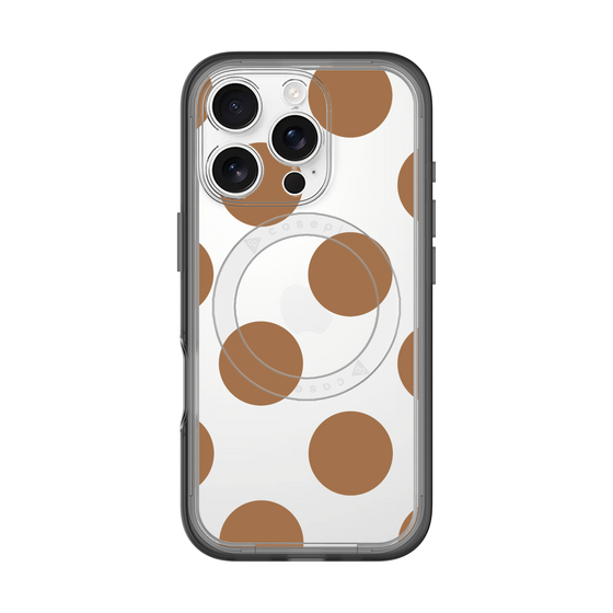 スリムプロテクションプレミアムケース with MagSafe［ シンプルドット - Brown ］