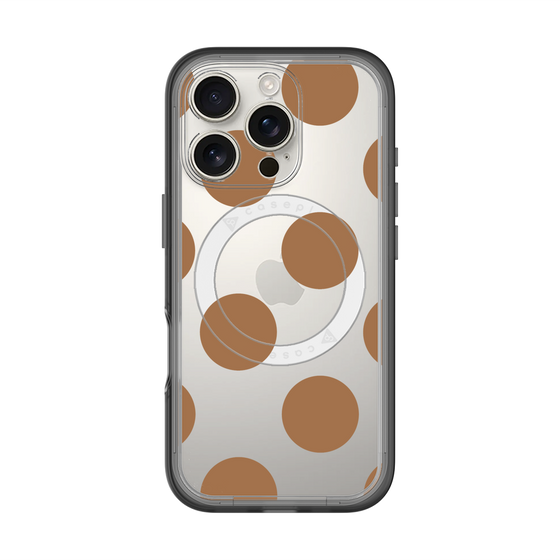 スリムプロテクションプレミアムケース with MagSafe［ シンプルドット - Brown ］