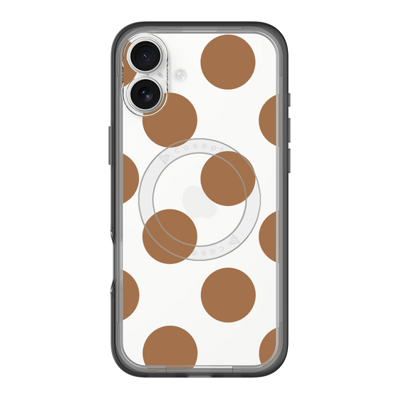 スリムプロテクションプレミアムケース with MagSafe［ シンプルドット - Brown ］
