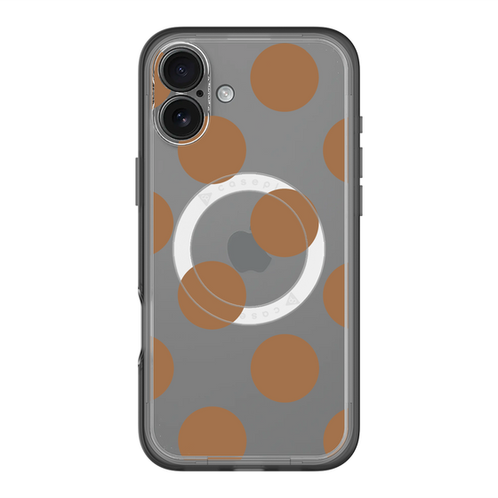 スリムプロテクションプレミアムケース with MagSafe［ シンプルドット - Brown ］