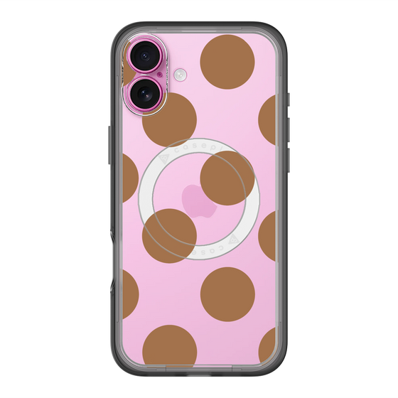 スリムプロテクションプレミアムケース with MagSafe［ シンプルドット - Brown ］