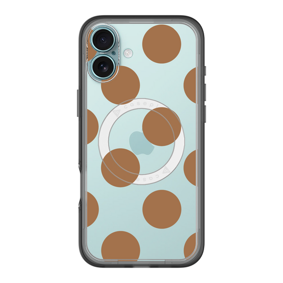 スリムプロテクションプレミアムケース with MagSafe［ シンプルドット - Brown ］