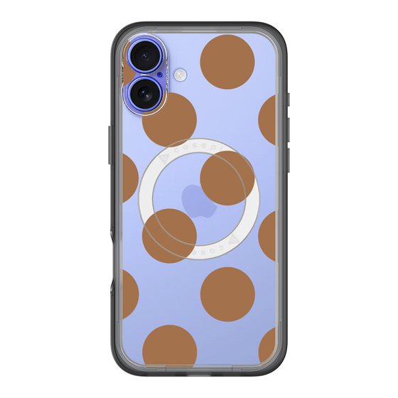 スリムプロテクションプレミアムケース with MagSafe［ シンプルドット - Brown ］