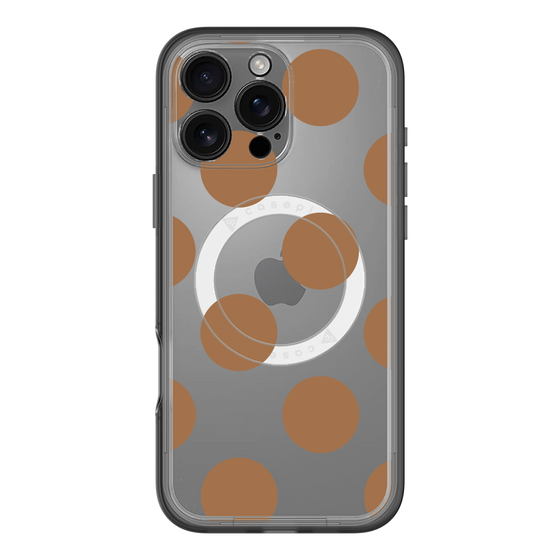 スリムプロテクションプレミアムケース with MagSafe［ シンプルドット - Brown ］