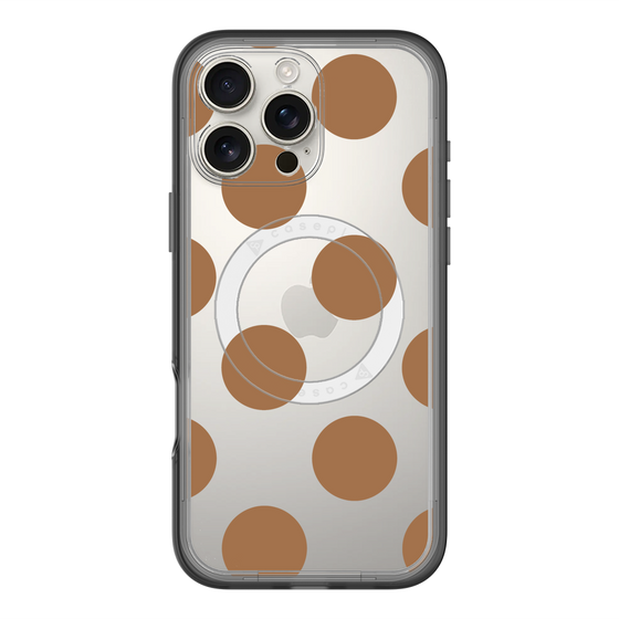 スリムプロテクションプレミアムケース with MagSafe［ シンプルドット - Brown ］