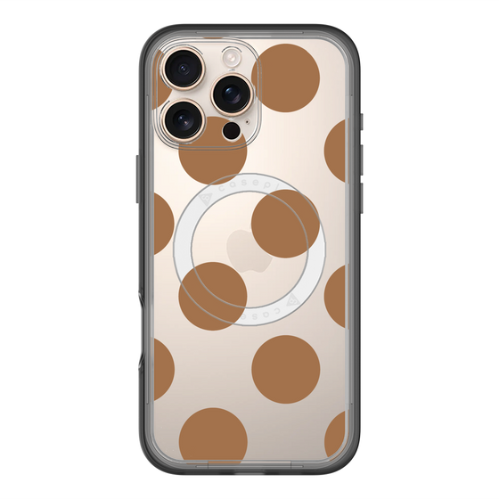 スリムプロテクションプレミアムケース with MagSafe［ シンプルドット - Brown ］