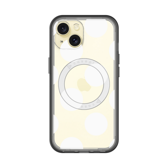 スリムプロテクションプレミアムケース with MagSafe［ シンプルドット - White ］
