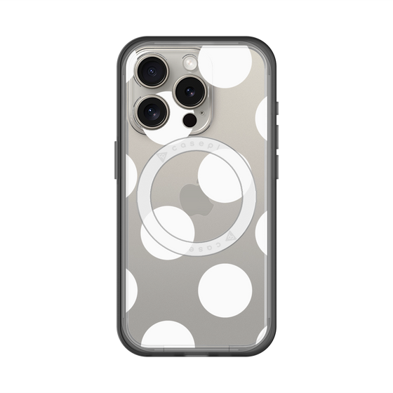 スリムプロテクションプレミアムケース with MagSafe［ シンプルドット - White ］
